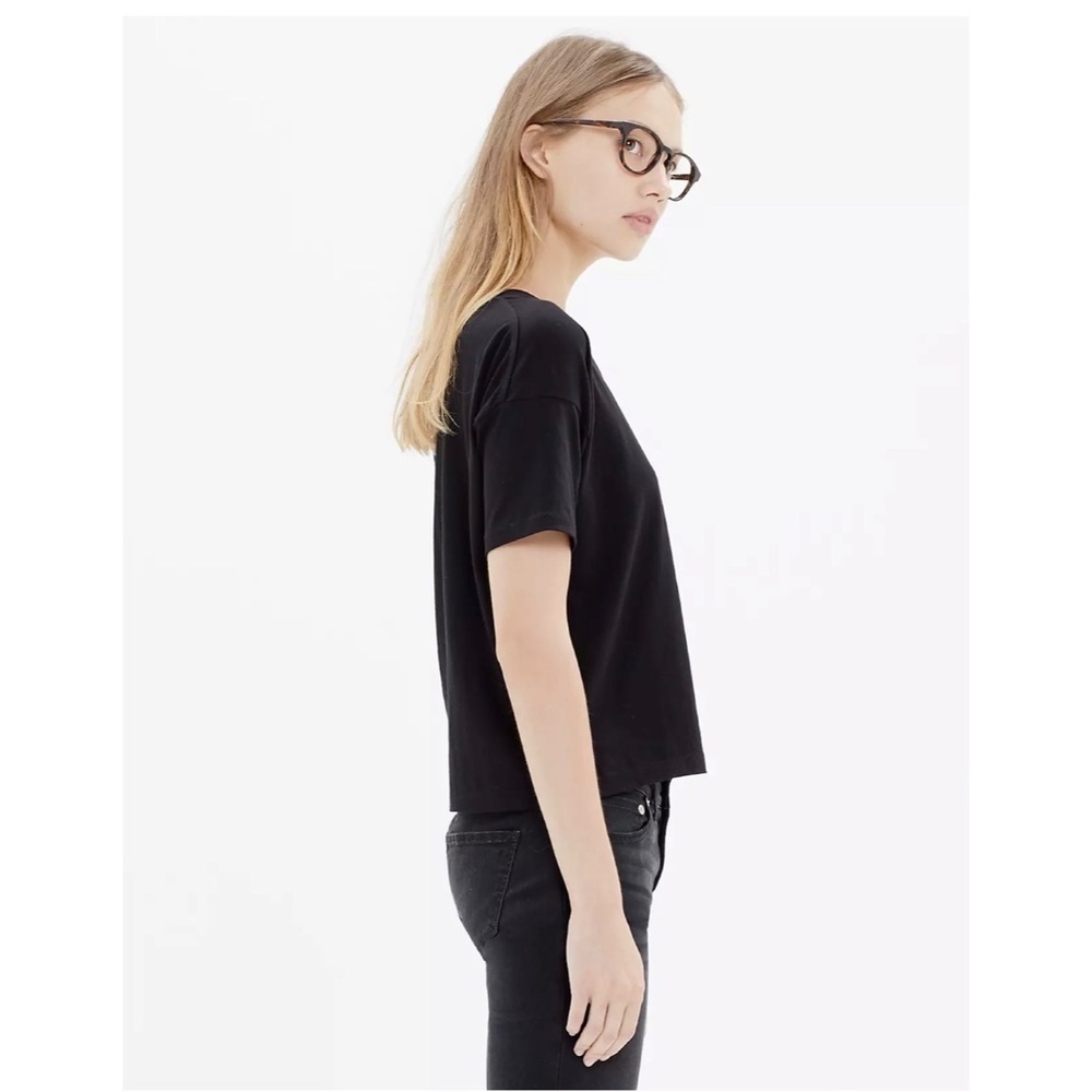 Madewell- Black Crop Tee Size XXS - Picture 1 of 8